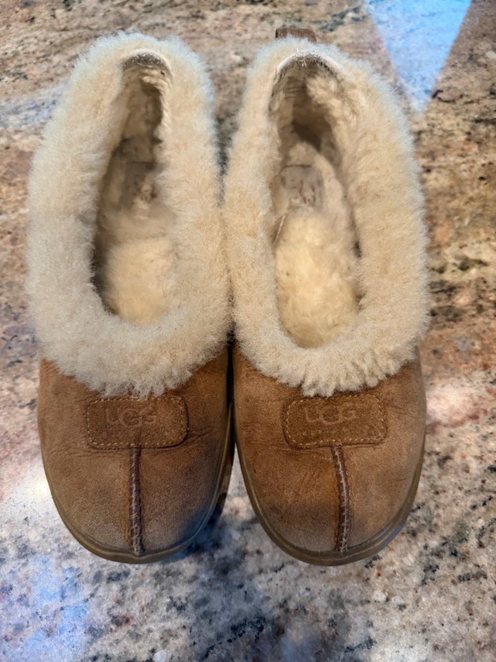 UGG Chestnut Brown Suede Shearling Slippers